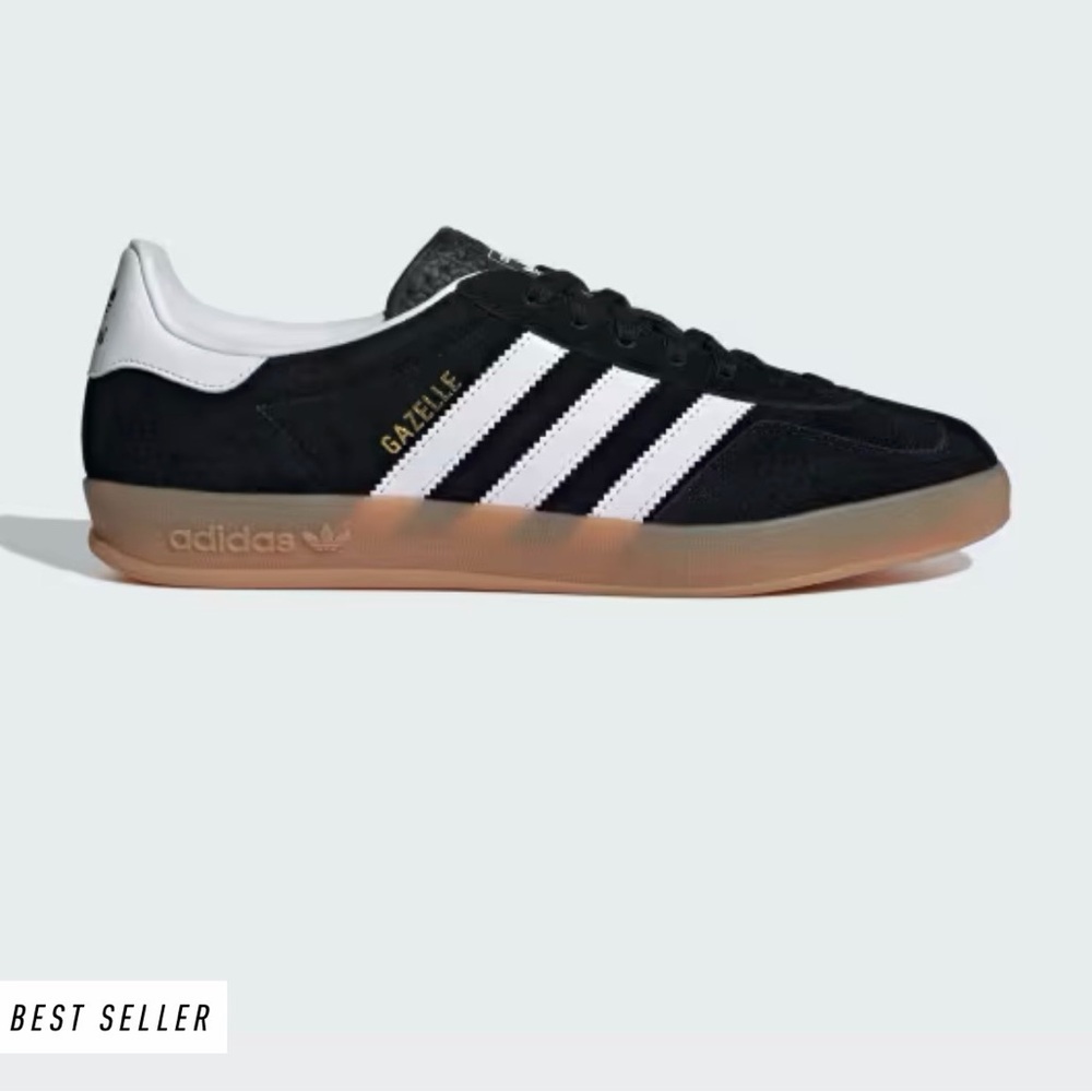 Black Suede Adidas Gazelle (Leopard Laces)